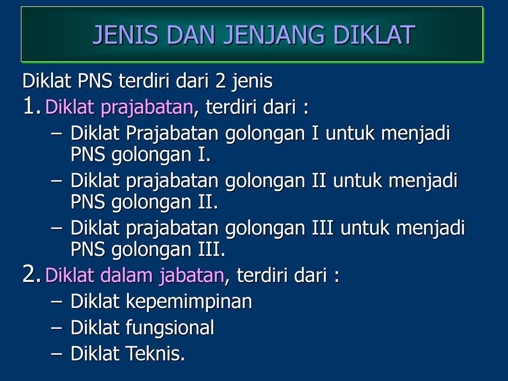 Jenis Jenis Diklat Teknis Pns